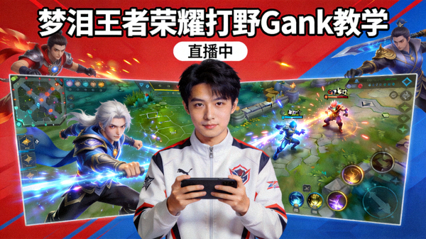 梦泪王者荣耀打野Gank教学直播封面